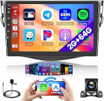 Hikity 2G 64G Android 15 autoraadio Toyota RAV4 2007-2011 traadita Carplay Android autole, 9-tolline puuteekraaniga autoraadio koos GPS navigatsiooniga Bluetooth WiFi RDS FM MIC tagurduskaameraga