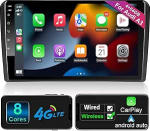 Android autoraadio koos navigatsiooniekraaniga Carplay Android auto Audi A3 S3 RS3 2003-2012.9 tolli 4GB + 64GB Android 1 DIN raadio autoraadio puuteekraaniga Bluetooth RDS FM GPS WiFi-ga
