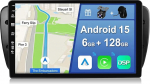 [6GB + 128GB] Android 14 Autoradio Seat Ibiza 6J (2009-2014)-[Integreeritud CarPlay/Android Car/DSP/GPS]-9-tolline IPS 2.5D kaamera + MIC-DAB/roolijuhtimine/peeglilink/Bluetooth 5.0/360