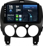 [6G+128G] - Android 12 autoraadio sobib Mazda 2 (2007-2012) - Wireless Carplay + Android Car - LED-kaamera ja mikrofon - IPS 9-tolline 2 DIN - DSP roolijuhtimine WiFi DAB Fast Boot 360 kaamera