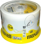 Maxell CD-R salvestatav 700MB 80min 52x Printable Pack of 50 Spindle