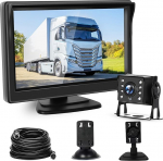 Hodozzy tagantvaate kaamera auto tagantvaate 5-tollise HD monitorikomplektiga veekindla &ouml;&ouml;vaatega tagurduskaamera monitor, tagurduskaamera komplekt 10 m kaabliga autole, veoautole, haagissuvilale, haagisele, 9V-36V