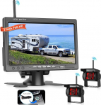 Hodozzy 2 traadita digitaalset tagurduskaamerat 7-tollise IPS-ekraaniga, veekindel IP68 tagurduskaamera, stabiilsed digitaalsignaalid, 1080P IR &ouml;&ouml;n&auml;gemine, toetab BSD / parkimisabi