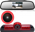 Super HD tagurduskaamera komplekt: 4,3-tolline tahavaatepeegli monitor + 170&deg; super laia nurgaga piduritulede tagurduskaamera Fiat Ducato X250 / Peugeot Boxter / Citroen Jumper / Transporter Van jaoks