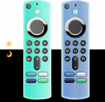 Kaugjuhtimispuldi &uuml;mbris, mis &uuml;hildub 3. p&otilde;lvkonna h&auml;&auml;lpuldiga (helendav), silikoonist libisemiskindel kaitsekott koos paelaga (2 pakki)