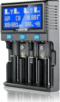everActive UC4200 Professionaalne kiire ja universaalne 4 silindriline Li-ion ja NI-MH akulaadija koos LCD-ekraaniga mahukuse testiga