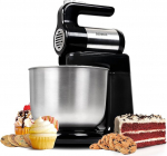 Duronic SM3 Electric Food Processor 300 W, 2-in-1 Stand Mixer with 4L Stainless Steel Bowl, Hand Mixer, Kneading Machine, Dough Machine, Hand Mixer, Mixer for Baking, Cream, Dough, Sauces, Desserts