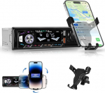 Hodozzy Autoradio 1 DIN Bluetooth mobiiltelefonihoidjaga, autoraadio Bluetooth k&auml;ed-vabad seadmega, MP3 tuuner 2 USB/kiirlaadimise/FM/TF/AUX-ga, 4 x 45 W