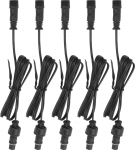 5 Pack 2 Pin Deck Light pikenduskaabel koos pistiku ja pistikupesaga 1M IP67 veekindel lihtne kasutada tulekindel PVC aia t&auml;navavalgustuse jaoks