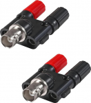 AEDIKO 2 x BNC auf 2 x 4 mm Dual-Bananen-Buchsenadapter (Buchse auf Buchse)