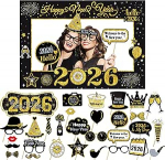 29 t&uuml;kki uue aasta fotokabiini rekvisiidid ja paberifotokabiini raam, hiiglaslik Selfie Frame, naljakas Prom Party rekvisiidid 2026 uue aasta peo dekoratsioonide jaoks