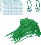 PATIKIL 6" Kabelbinder, 200 St&uuml;ck Kabelbinder Etiketten Nylon Draht Markierungsetiketten Selbstschn&uuml;rende Kunststoffb&auml;nder Beschriftbar Mit Etiketten Papier F&uuml;r Organisation Kabel, Gr&uuml;n