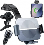 15 W Qi auto mobiiltelefoni hoidja koos laadimisfunktsiooniga, topeltpooliga traadita autolaadija kiire autolaadija tugev imiv&otilde;imsus Samsung Galaxy Z Fold 4/3/2 iPhone Xiaomi 4.3-6.9 tollile