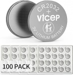 100-pack CR2032 aku CR 2032 3V liitiumnupuelement auto v&otilde;tmehoidjate, kellade, kalkulaatorite, LED tulede ja muu jaoks, kaubaaluste pakendites.