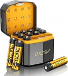 Laetavad liitiumpatareid AA Pack 12 koos laadijaga, 1,5 V 3600 mWh suure v&otilde;imsusega AA patareid, 2000 ts&uuml;klit pikaajaline koos laadimiskarbiga (kuldne)