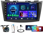 [4+64G] Android autoraadio Suzuki Swift 2011-2017 juhtmevaba Carplay Android autole, 9-tolline IPS puuteekraaniga raadio Bluetooth 5.0/GPS/Reversioonikaamera/FM/RDS/WiFi/SWC-ga