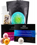 Hallingers Genuss Manufaktur kinkekorvi kinkekomplekt - Delikatesside segu, Wellness Wonder Bag XXL Bath Bombs Set, Chocolate Bar & Nougat Almonds, "Bubble Bag XXL"