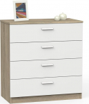 Muebles Pitarch Tibet Collection Chest of Drawers with Metal Guides with Metal Guides White and Cambrian Oak 78 x 74 x 40 cm (Height x Width x Depth)