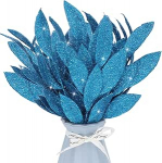 Kunstlik Glitter Leaves 35cm Kunstlikud taimed Lille oksad J&otilde;ulupuu Picks S&auml;ravad t&auml;itematerjalid pihustid j&otilde;ulup&auml;rja garland k&auml;sit&ouml;&ouml; kodu puhkus korraldus