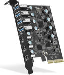 PCIe USB 3.2 Gen 2 kaart 7 porti (4A + 3C), 10Gbps PCIe USB 3.2 kaart sisemine lauaarvuti jaoks