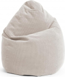 SITTING POINT only by MAGMA BeanBag Comodo XL Bean Bag with Plush Made of 100% Polyester - 70 x 110 cm, Washable Cover, Oeko-Tex Standard Certified, Natural