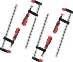 Set of 4 Screw Clamps 80 x 600 mm, Die-Cast Screw Clamp F Clamp Clamps Bar Quick Release Hand Tool Wingspan Woodworking DIY Hand Tool Kit
