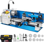 VEVOR Precision Table Mini Metal Milling Machine, Lathe 550 W, Rotary Bench Drill with Variable Speed, Lathe, Nylon Gear with 50-2500 RPM and Moving Lamp