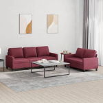 qohoio 3201466 2-Piece Sofa Set with Cushion Sofa Living Room Sofa Set Sofas for Living Room Wine Red Fabric