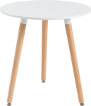 Vente-unique - Dining Table for 2 People - MDF & Beech - White - ROLENA