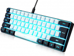 abucow 60% mehaaniline klaviatuur sinise taustavalgusega, 72 klahvi m&auml;nguklaviatuur, helesinine/valge klahvikate - punased l&uuml;litid Premium tipp- ja m&auml;ngukogemuse jaoks (helesinine/valge)