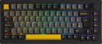 Akko 5075S RGB mehaaniline m&auml;nguklaviatuur, ISO-UK 75% paigutus nupuga, USB juhtmega klaviatuur, 83 klahvi vahetatavad, Cherry PBT klahvikatted, tihendiga kinnitus, poron pad (must kuld, lineaarne l&uuml;liti)