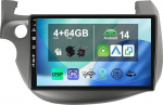 [4G + 64G] IPS 10,1-tolline Android 14 autoraadio Honda Fit Jazz 2007-2014 koos Navi Octa Core'iga [Sisseehitatud CarPlay/Android Car/DSP/Mirror Link/GPS Navi/360 Camera/Bluetooth 5.0/WiFi/USB