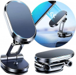Alloy Folding Magnetic Car Phone Holder, Magnetic Phone Holder auto, 720&deg; p&ouml;&ouml;ratav Universal Magnetic Cell Phone Mount 8 tugevate magnetitega