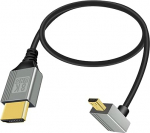 RIIEYOCA 8K Micro HDTV HDTVS adapteri kaabel, 90 kraadiga &uuml;lespoole kalduva Micro Male to HDTVS Male 8K @ 60Hz 4K @ 120Hz 48Gbps &uuml;henduskaabel s&uuml;learvuti, TV (0.5M)