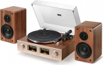 HiFire X plaadim&auml;ngija koos k&otilde;laritega, Audiophile HiFi plaadim&auml;ngija s&uuml;steem koos 100W riiuli k&otilde;laritega, VU-meeter, DSP eelv&otilde;imendi, 33/45 RPM, RCA LINE IN/Out