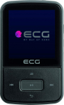 ECG PMP 30 8GB must MP3/MP4 m&auml;ngija - m&auml;lu 8GB; 30 numbrikoodi FM saatja jaoks; MP3 Micro SD kaardilt; k&otilde;nesalvestus; spordiklamber; v&otilde;tmelukk; USB 2.0; Premium seeria k&otilde;rvaklapid - mustad