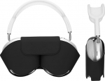 kwmobile &uuml;mbris Apple AirPods Max/AirPods Max 2 &uuml;mbris - pehme pol&uuml;estrist k&otilde;rvaklappide kate - &uuml;hildub puhkerežiimiga - must