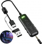 USB 3,5 mm pistikupesa audioadapter, v&auml;line helikaardi pesa USB C 7.1 s&uuml;learvutitele ja arvutitele, heli USB C-st 3,5 mm pistikupessa iPhone 16 15 Pro Max Oneplus 12 Pixel 9 8a jaoks