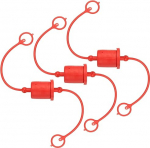 PATIKIL 1 Inch Male and Female Hydraulic Iso-A Coupling Dust Cap Set of 3 Rubber Quick Couplings for Sealing Caps, Red Cap with Retaining Ring