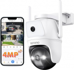 YESYAMO 4MP Outdoor Surveillance Camera WiFi with Double Lens, 360&deg; PTZ Camera Outdoor Surveillance, 2.5 K Wireless Camera Outdoor, 2.4/5GHz WiFi, Automatic Tracking, PIR Detection, Night Vision