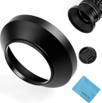 55mm lainurk objektiivi kapuuts, Fotover universaalne metallist objektiivi kapuuts koos keskse n&auml;puga objektiivi korgiga Canon Nikon Sony Pentax Olympus Fuji kaamerale + mikrofiiberist puhastuslapp