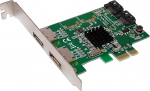 PCI Express (PCIe) SATA III kontrollerkaart - 4 port Sata3 (2 v&auml;list + 2 sisemist), mille on valmistanud arvuti kiibistik Marvell 88SE9215 District