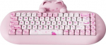 YUNZII C68 traadita mehaaniline klaviatuur, 65% m&auml;nguklaviatuur Hot Swap, kolmekordne režiim BT5.0/2.4G / juhtmega klaviatuur, RGB taustavalgustusega NKRO, kassisilikoonist ergonoomika Win/Mac (roosa kass, piimavahetus)