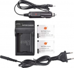 DSTE&reg; asendusaku ja DC121E reisilaadija &uuml;hildub GoPro AHDBT-002 Hero GoPro HERO2 digikaameraga nagu GoPro AHDBT-001 AHDBT-002 Pack of 2