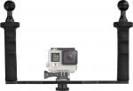 D&F alumiiniumsulamist Dual Handheld Hand Grip videostabilisaator GoPro 6/5/4/3+/3 SJCAM SJ4000/5000/6000 Xioao Yi 24K & Camera Camcorder LED valgus ja veealune kuppel
