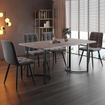 Ymkua s&ouml;&ouml;gilaud koos 4 tooliga, 140 x 80 x 75 cm, ristk&uuml;likukujuline s&ouml;&ouml;gilaud, s&ouml;&ouml;gitoar&uuml;hm, kaasaegne k&ouml;&ouml;gi s&ouml;&ouml;gilaudade komplekt, s&ouml;&ouml;gitooli komplekt, k&ouml;&ouml;gitoolide komplekt, k&ouml;&ouml;gilaudade komplekt elutuppa ja k&ouml;&ouml;ki (Hall)