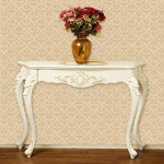 Farmhouse Eingangstisch mit Blumenschnitzerei, schmale Konsole, Sofatisch f&uuml;r Wohnzimmer und Schlafzimmer, stilvolle geschwungene Beine, 120 x 30 x 86 cm