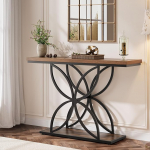 Tribesigns Industrial Console Table, Entryway, 47-tolline diivanilaud unikaalse Butterfly Metal Base, Foyer Accent Table sissep&auml;&auml;suks, koridor, Rustic Brown & Black