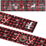 SHINEOFI 7 St&uuml;ck Langer Weihnachtstischl&auml;ufer und Tischset aus Polyester mit Festlichem Design Langlebig und Stilvoll f&uuml;r Weihnachts und Neujahrsdekoration im Essbereich