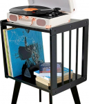 Plaadim&auml;ngija stend hoiab kuni 100 LP albumit, plaadihoidja elutuppa, magamistuppa, plaadim&auml;ngija laud, 100% looduslikust t&auml;ispuidust valmistatud k&uuml;ljelaud (must)